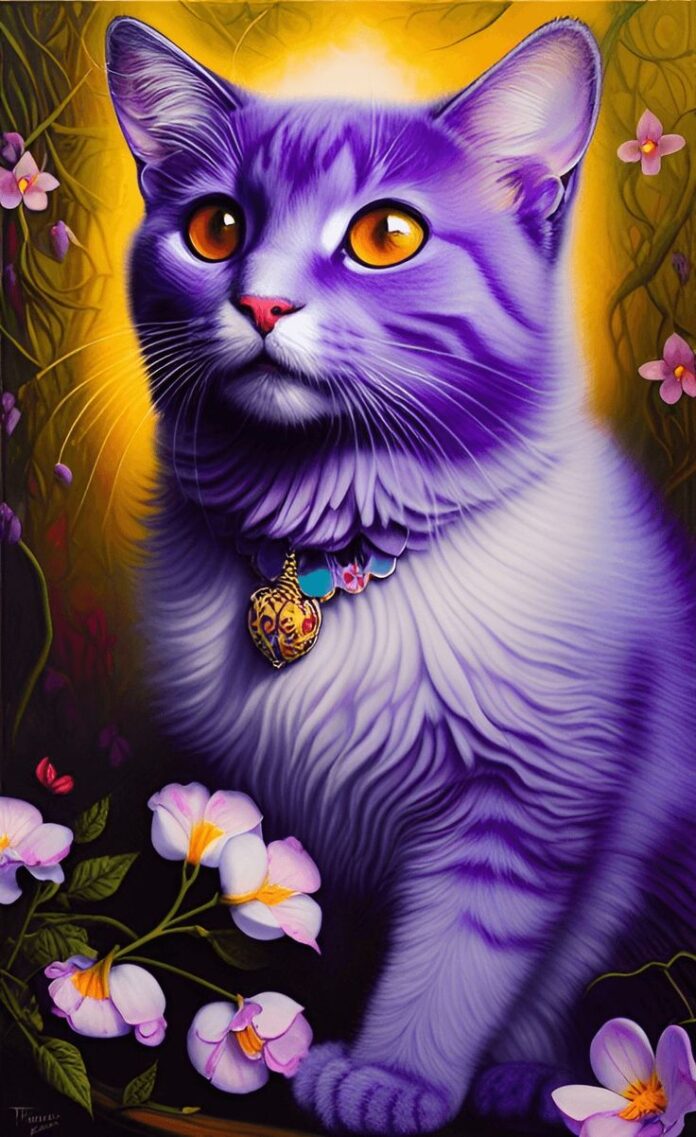 Cat 💜 | Cat art painting, Cat art, Cute cats