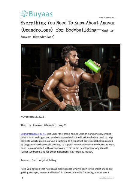 Everything You Need To Know About Anavar (Oxandrolone) for Bodybuilding--what is Anavar ...