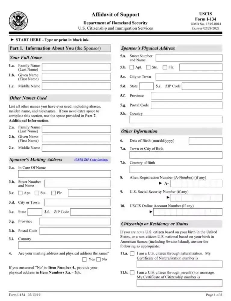 Uscis Printable Forms - Printable Forms Free Online