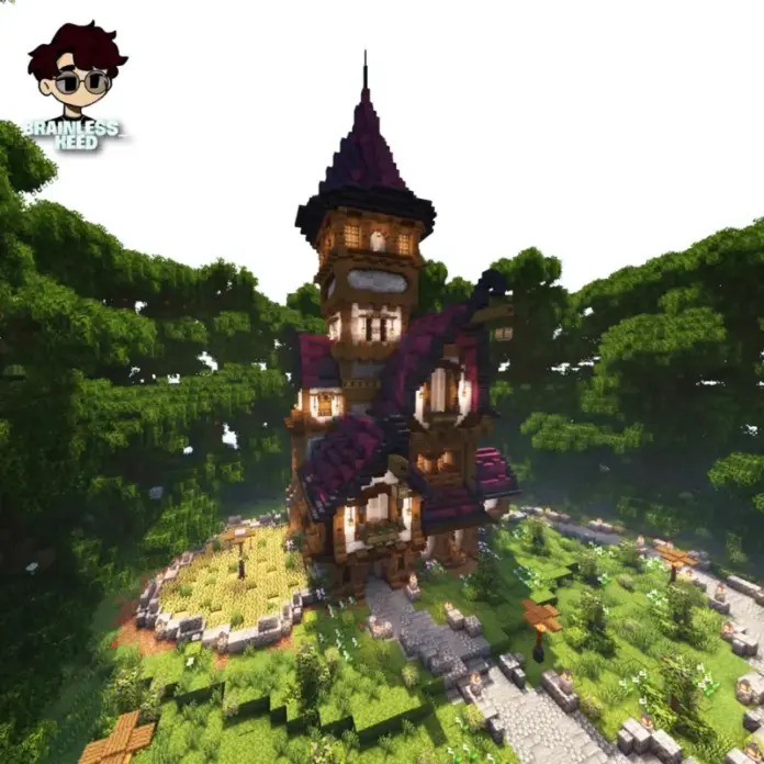A Fantasy House with a Tower !! : r/Minecraftbuilds