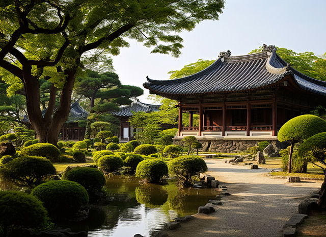 An Asian Country Scene Background, Architecture, Ancient Architecture ...