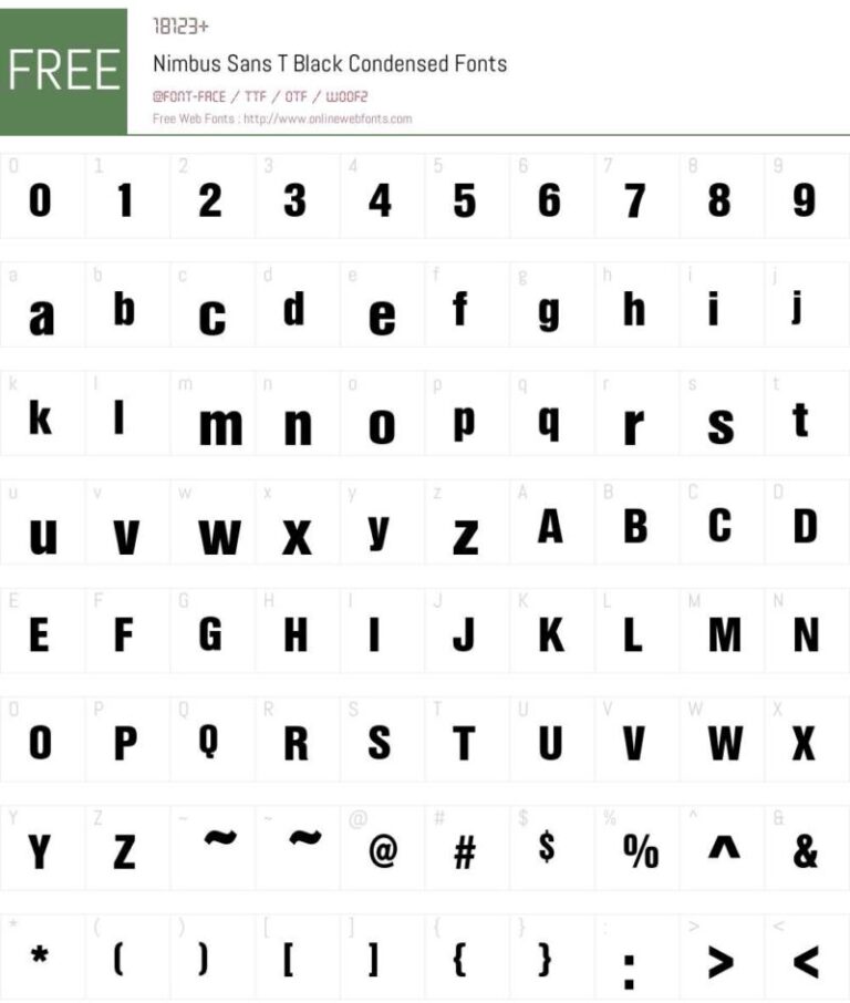 Nimbus Sans T Black Condensed 001.002 Fonts Free Download ...