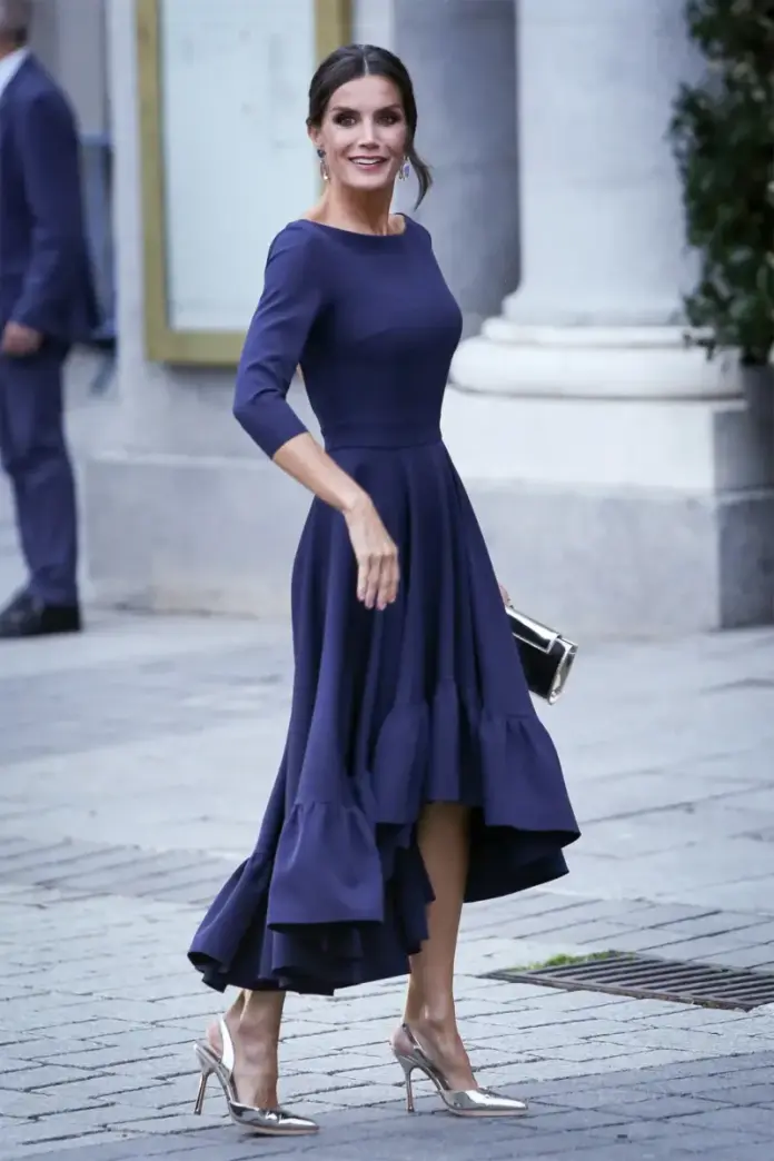 Queen Letizia of Spain appears glamorous in backless navy gown | Tatler Queen Letizia of Spain appears glamorous in backless navy gown | Tatler