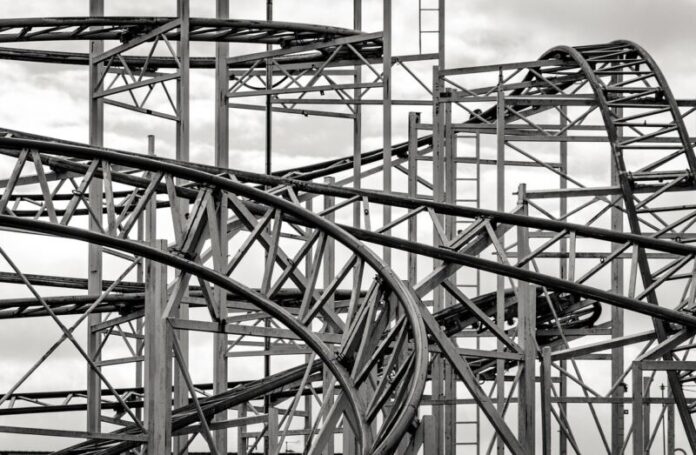 rollercoaster, stahl, konstruktion, amüsement, spuren, struktur, struktur, struktur, struktur, struktur, struktur