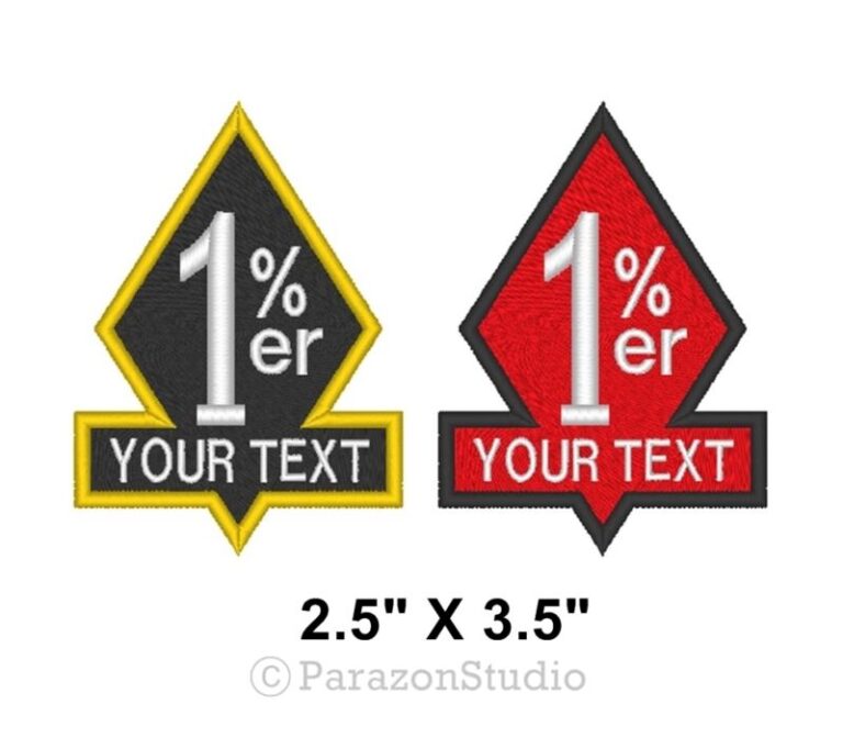 Custom Embroidered 1% % One Percent Diamond MC Biker Sew on Patch 2.5 ...