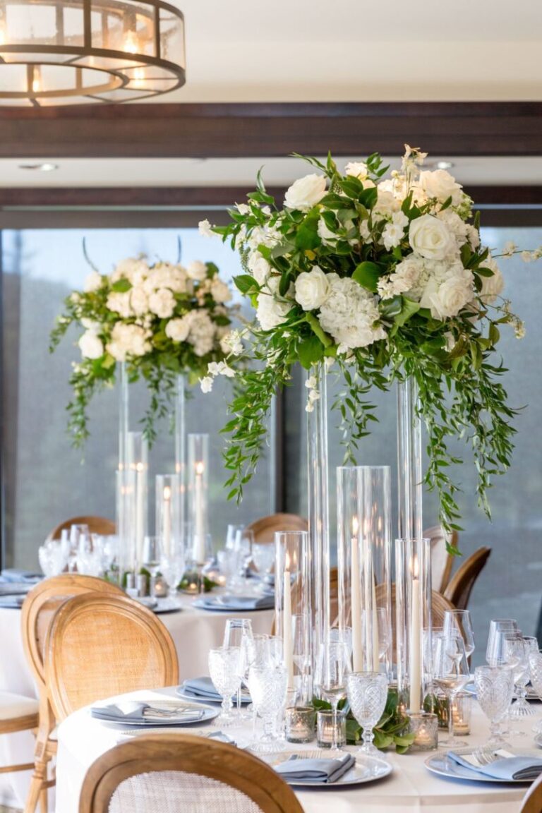 Elegant White Floral Wedding Centerpiece