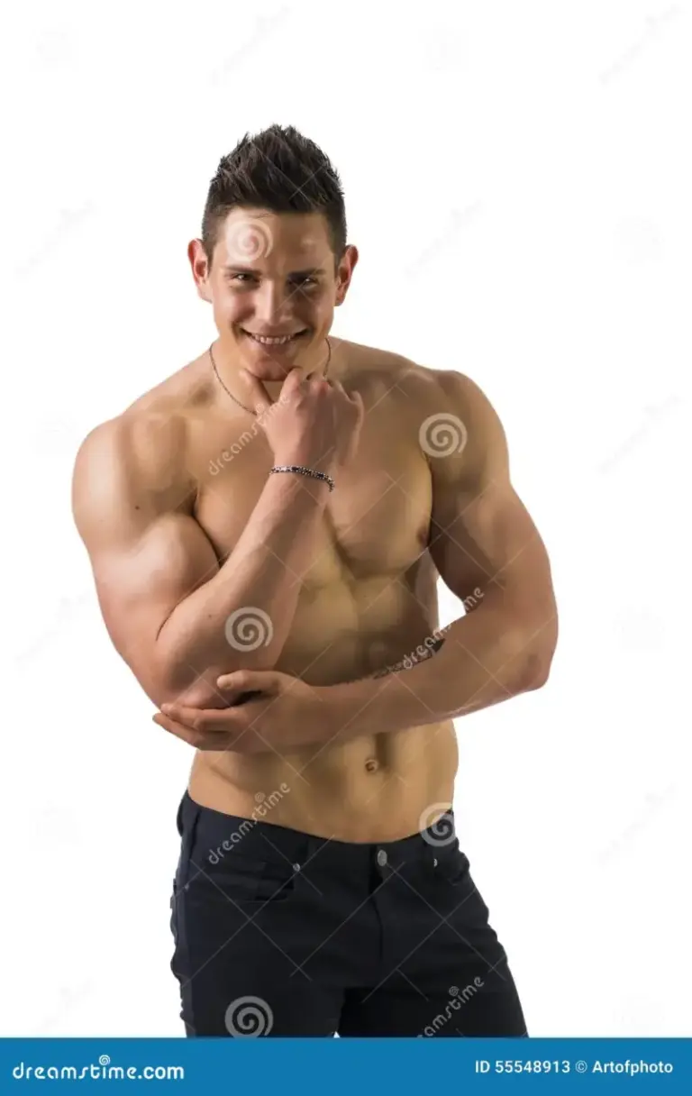 Muscular Young Bodybuilder in Relaxed Pose Stock Image - Image of relax ...