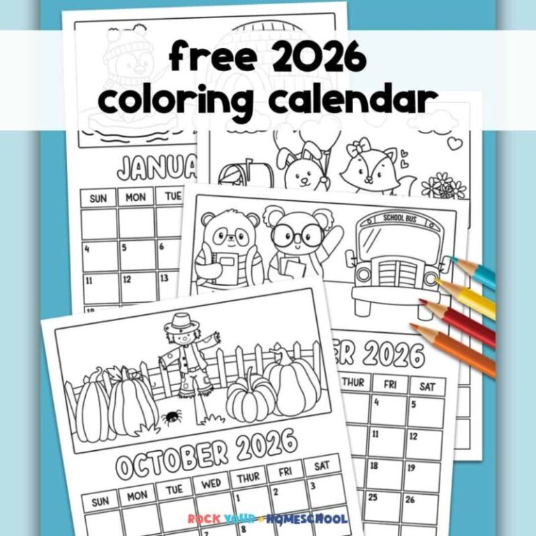 October 2026 Coloring Calendar - Free Printable Calendar Pages to Print