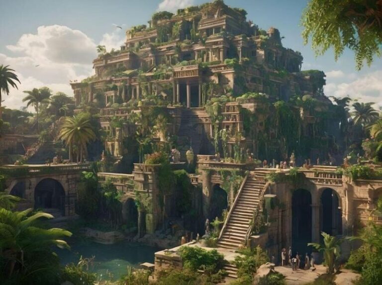 The hanging gardens of babylon history historical reconstruction poster ...